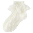 thumbnail image 1 of WMTBSRSW 1-13 Years Baby Toddler Girl Breathable Cotton Socks Ruffle Frilly Lace Socks Mesh Double Layer Princess Dress Socks, 1 of 3