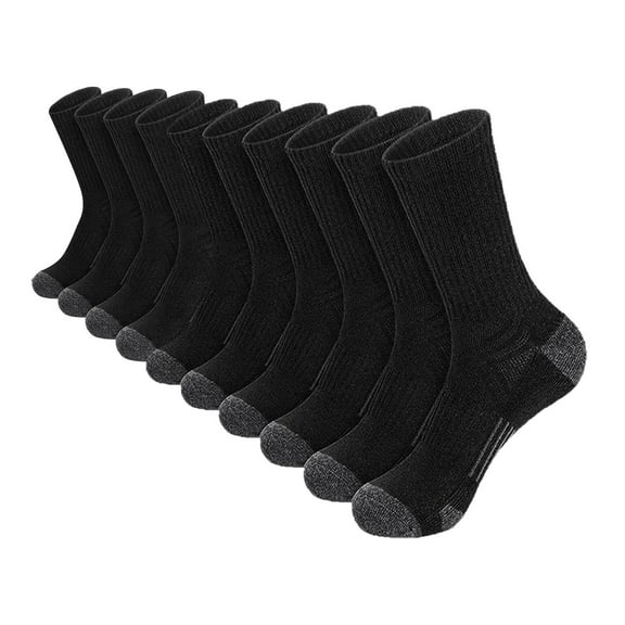 WMTBSRSW 5 Pack Men's Athletic Cushioned Crew Socks Lightweight Comfy Cotton Mid-Crew Socks Solid Seamless Classic Casual Dress Sock for Men and Women