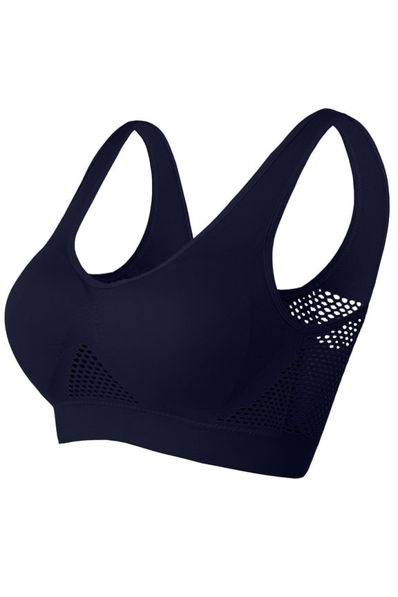 Breathable Anti-Sagging Sports Bra for Women Plus Size Wireless Bras Cooling Lift-Up Air Tech Mesh Breathable High Support No Underwire Bras