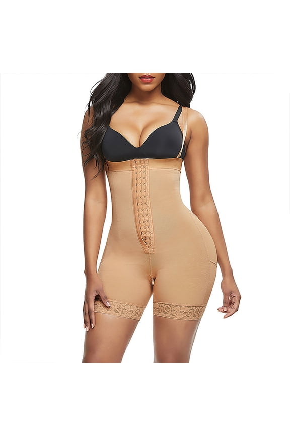 Fajas Colombianas Shapewear for Women Tummy Control Plus Size Postpartum Body Shaper Butt Lifting Bodysuit Ajustable Waist Trainer Shapwear Shorts