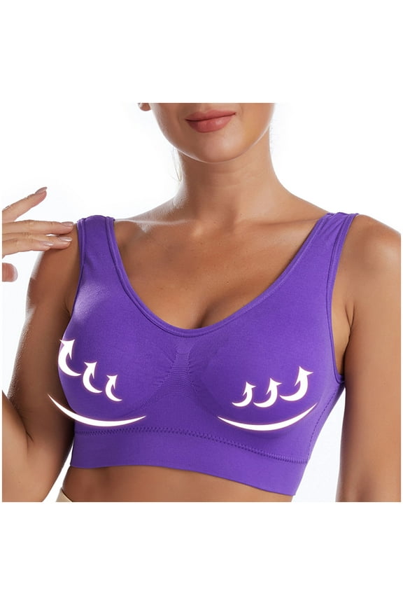 Sports Bras for Women Seamless Wirefree Push Up Bras Comfortable Padded U Back Bra Lift Up Bra Light Support T-Shirt Bra Plus Size