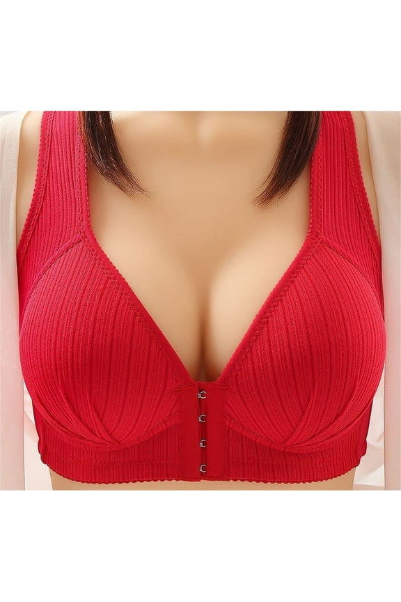 Wireless Front Closure Bras for Women Comfort No Underwire Support Bra Push up Full Coverage Everyday Bra Sleep Bra Posture Corrector Bras Underwear