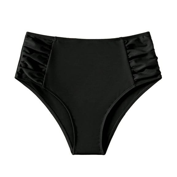 WMTBSRSW Women High Waisted Bikini Bottom Full Coverage Swim Short Ruched Tummy Control Swim Bottoms Only Swimwear Briefs