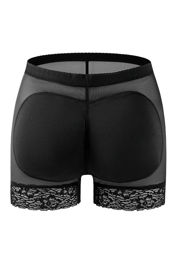 Women's Booty Lifting Shapewear Shorts High Waisted Lace Trim Shaping Briefs Tummy Control Body Shaper Underwear
