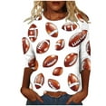 thumbnail image 1 of WMTBSRSW Womens Fashion Football Sweatshirt Game Day 3/4 Sleeve Football Mom Shirt Sunday Crewneck Pullover Tops, 1 of 5