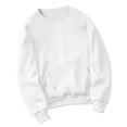 thumbnail image 1 of WMTBSRSW Crewneck Sweatshirts for Women Rhinestone Sparkly Tops Oversized Basic Pullover with Pocket Long Sleeve Hoodless Pullover Top White 3X-Large, 1 of 3