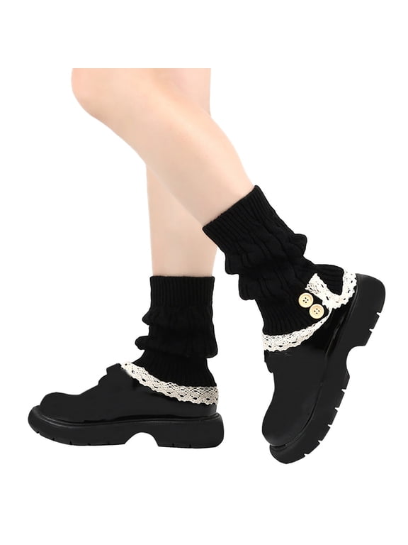 Crochet Knitted Boot Socks for Girls Lace Trim Leg Cuffs Boot Warmers Short Leg Warmers Boot Topper Socks for Women