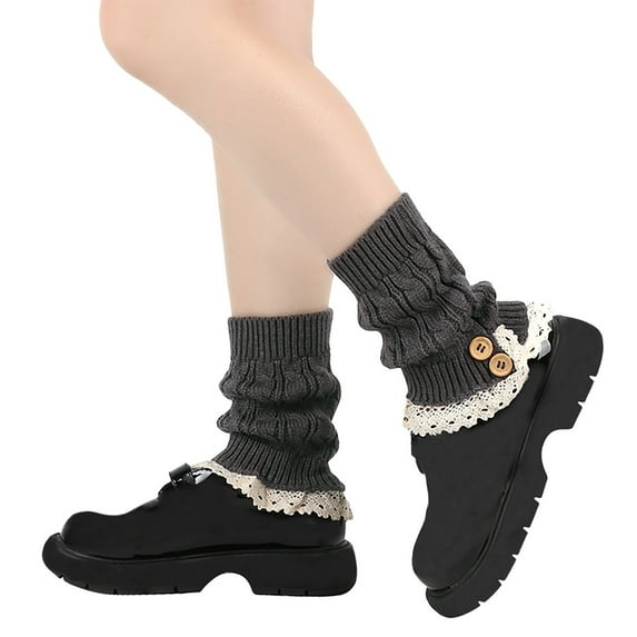 WMTBSRSW Crochet Knitted Boot Socks for Girls Lace Trim Leg Cuffs Boot Warmers Short Leg Warmers Boot Topper Socks for Women