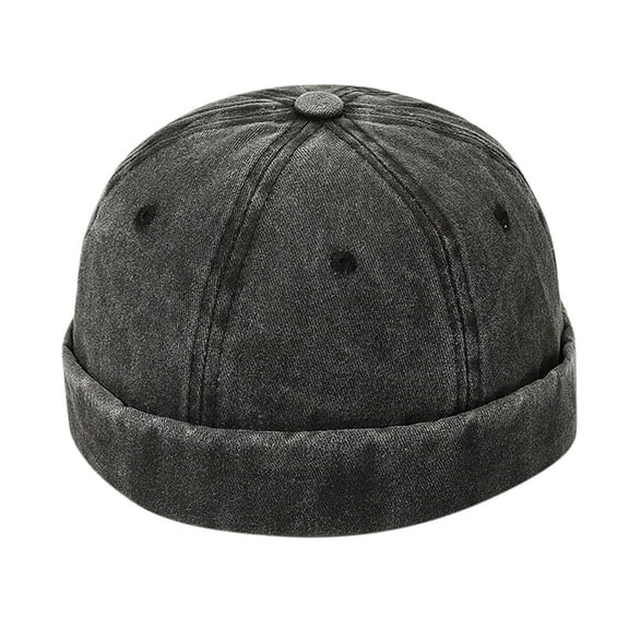 WMTBSRSW Docker Hats for Women Men Brimless Hats Beanie Skull Cap Worker Sailor Cap Rolled Cuff Retro Hats