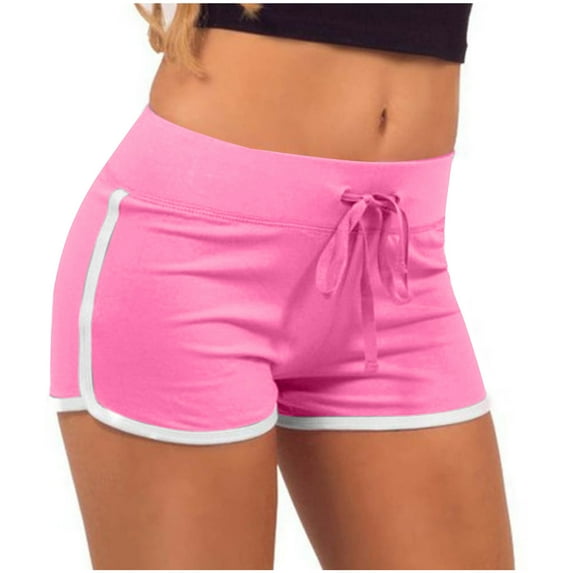 WMTBSRSW Drawstring Dolphin Shorts for Women Striped Yoga Biker Shorts Casual Summer Shorts Breathable Gym Workout Mini Shorts