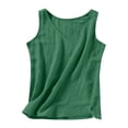 thumbnail image 1 of WMTBSRSW Dressy Tank Tops for Women V Neck Linen Vest Shirts Sleeveless Summer Tunic Top Loose Lightweight Casual Blouses Side Split Green L, 1 of 7
