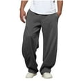 thumbnail image 1 of WMTBSRSW Fleece Sweatpants for Men Elastic Waisted Baggy Sweat Pants Loose Casual Wide Leg Active Pants with Pockets, 1 of 7