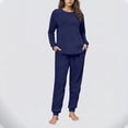 thumbnail image 1 of dazeni Fluffy Pajamas for Women Soft Fleece Warm Pajama Set Fuzzy Pjs Winter 2 Piece Flannel Lounge Sets with Pockets Light Blue XX-Large, 1 of 6