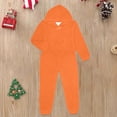 thumbnail image 1 of WMTBSRSW Fuzzy Fleece Onesie Family Pajamas Solid Hood Jumpsuit Flannel Comfy Matching Sleepwear Hooded One Piece Warm Loungewear Orange Kids, 1 of 3