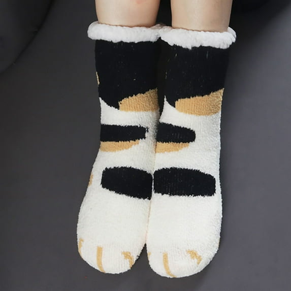 WMTBSRSW Fuzzy Slipper Socks Winter Warm Slipper Socks Sherpa Lined Slipper Socks Thick Fleece Socks Christmas Gifts for Women