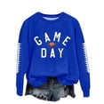 thumbnail image 1 of WMTBSRSW Game Day Sweatshirt for Women Soccer Team Fans Pullover Tops Football Season Graphic Fleece Sweatshirts Loose Casual Long Sleeve Crewneck Tops Blue L, 1 of 4