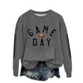 thumbnail image 1 of WMTBSRSW Game Day Sweatshirt for Women Soccer Team Fans Pullover Tops Football Season Graphic Fleece Sweatshirts Loose Casual Long Sleeve Crewneck Tops Dark Gray XL, 1 of 4