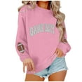 thumbnail image 1 of WMTBSRSW Game Day Sweatshirt for Women Football Sweatshirts Oversized Crewneck Long Sleeve Pullover Tops Cute Graphic Sweatshirt Pink L, 1 of 4