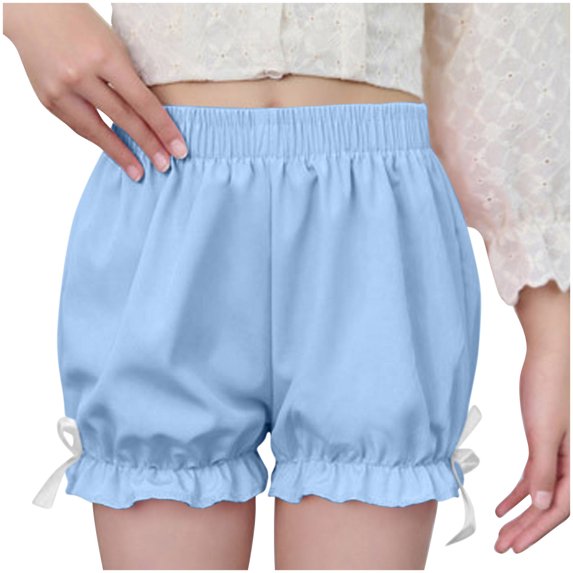 WMTBSRSW Girl Summer Shorts Ruffled Pumpkin Bloomers Shorts for Kids High Waisted Workout Athletic Shorts Casual Underdress Bottom Shorts 4-16 Years