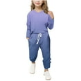 thumbnail image 1 of WMTBSRSW Girls 2025 Fashion 2 Piece Outfit Sweatsuit Gradient Printed V Neck Pullover Tops Drawstring Sweatpants Two Piece Set 5-12 Years, 1 of 5