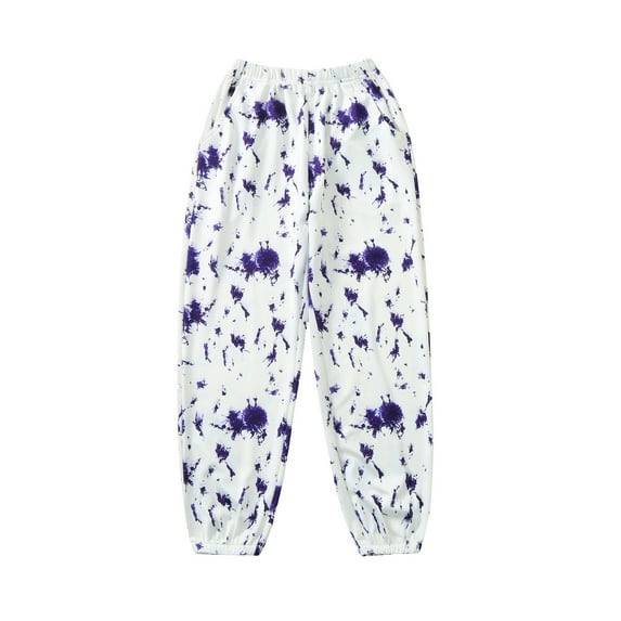 WMTBSRSW Girls' Active Sweatpants Tie Dye Loose Fit Jogger Pants Kids Soft Comfortable Lounge Bottoms Pajama Pants