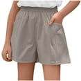 thumbnail image 1 of WMTBSRSW Girls Bermuda Shorts Kids Summer Casual Elastic Waist Pull On Shorts with Pockets Solid Comfy Loung Bottom Shorts 5-16 Year, 1 of 8