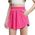 thumbnail image 1 of WMTBSRSW Girls Flowy Athletic Shorts Kids 2 in 1 High Waisted Active Shorts Comfy Butterfly Skorts for Cheer Dance Running 3-14 Years, 1 of 8