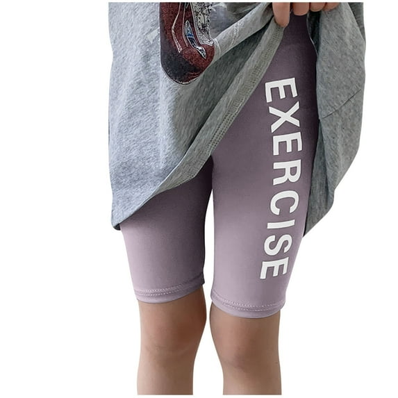 WMTBSRSW Girls' High Waisted Yoga Bike Shorts 4-14Y Slim Fit Seamless Short Leggings Underdres Safety Pants