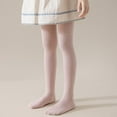 thumbnail image 1 of WMTBSRSW Girls School Dress Tights Solid Stretchy Ribbed Knit Tight Seamless Footed Stockings Comfortable Cotton Thights for Dance 1-3Years, 1 of 3