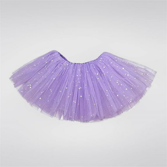 WMTBSRSW Girls Sequined Tutu Skirt Elastic Waisted Tulle Ballet Dance Skirts Casual Ruffle Tiered Skirts to Wear with Leggings 11 Years