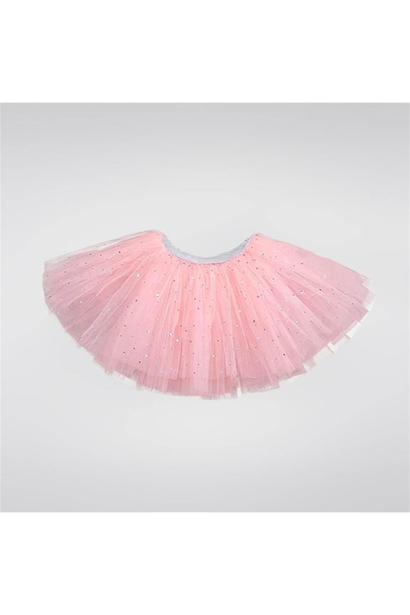 Girls Sequined Tutu Skirt Elastic Waisted Tulle Ballet Dance Skirts Casual Ruffle Tiered Skirts to Wear with Leggings 3 Years
