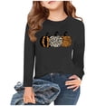 thumbnail image 1 of WMTBSRSW Girls Thanksgiving Shirt Cute Pumpkin and Bow Graphic Tee Casual Long Sleeve Crewneck Tops Holiday Blouse, 1 of 5