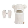 thumbnail image 1 of WMTBSRSW Girls Winter Hat Glove Sets Fleece Lined Neck Warm Cable Knit Beanie Caps Warm Balaclava Ski Hat with Pompom, 1 of 3