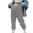 thumbnail image 1 of WMTBSRSW High Waist Jogger Sweatpants Solid Casual Elastic Botton Active Sweatpants Cozy Drawstring Cinch Sweatpants Ladies Loungewear, 1 of 5