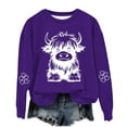 thumbnail image 1 of WMTBSRSW Highland Cow Sweatshirts for Girls Cute Funny Graphic Crewneck Sweatshirt Cowgirl Long Sleeve Plus Size Kids Boys (1-14 Years ) Oversized Pullover Tops, 1 of 3