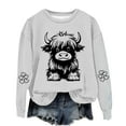 thumbnail image 1 of WMTBSRSW Kids (1-14 Years ) Highland Cow Crewneck Sweatshirts Boys Girls Cute Funny Graphic Sweatshirt Cowgirl Long Sleeve Plus Size Oversized Pullover Tops, 1 of 3