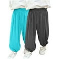 thumbnail image 1 of WMTBSRSW Kids' 2-Pack Modal Cooling Pants Lightweight Anti-Mosquito Joggers with Elastic Cuffs Summer Loose Lounge Pants 2-12 Years, 1 of 3