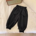 thumbnail image 1 of WMTBSRSW Kids 3-15 Years Cargo Jogger Pants Boys Girls Fleece Lined Cinch Bottom Sweatpants Comfy Casual Trousers with Pockets Black2 4-5Years, 1 of 5