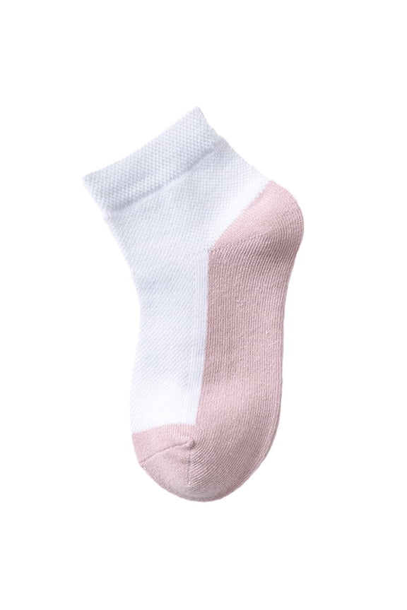Kids Ankle Socks Boys Cushioned Athletic Crew Socks Girls Cotton Quarter Socks Color Block Patchwork Sports Low Cut Socks for Tween 1-13 Years