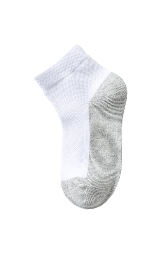 Kids Ankle Socks Boys Cushioned Athletic Crew Socks Girls Cotton Quarter Socks Color Block Patchwork Sports Low Cut Socks for Tween 1-13 Years