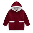thumbnail image 1 of WMTBSRSW Kids Oversized Hoodies Boys Girls Fleece Hooded Jacket Patchwork Blanket Sweatshirt Toddler Child Pullover Sweathishirt with Pockets, 1 of 7