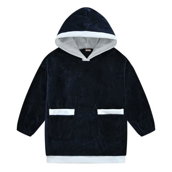 WMTBSRSW Kids Oversized Hoodies Boys Girls Fleece Hooded Jacket Patchwork Blanket Sweatshirt Toddler Child Pullover Sweathishirt with Pockets