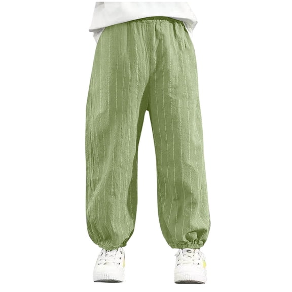 WMTBSRSW Kids Striped Lounge Joggers Lightweight Summer Mosquito Proof Baggy Pants Boys Girls Loose Casual Sports Trousers 2-12 Years