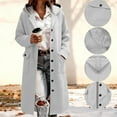 thumbnail image 1 of WMTBSRSW Long Cardigan Coats for Women Fashion Button Down Hooded Jackets Winter Warm Outwear with Pockets Gray Medium, 1 of 8