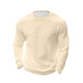 thumbnail image 1 of WMTBSRSW Long Sleeve Shirts for Men S-5XL Breathable Waffle Crewneck Summer Tops Strechy Athletic Workout Running Gym Tee Regular and Plus Size Khaki Small, 1 of 5