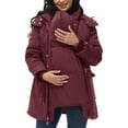 thumbnail image 1 of WMTBSRSW Maternity 3 in 1 Winter Coat Mom Friendly Quilted Hooded Jackets Thicken Warm Outwear Puffer Down Coat Parka with Pockets Red Large, 1 of 4