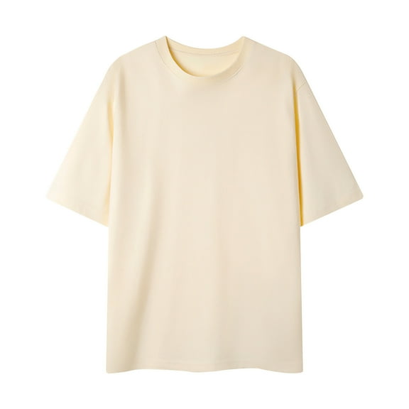 WMTBSRSW Men's Big and Tall Cotton T-Shirts Oversized Unisex Short Sleeves Shirts Casual Loose Solid Crewneck Basic Tee Tops
