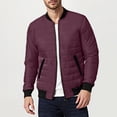thumbnail image 1 of WMTBSRSW Mens Winter Warm Coat Lightweight Full Zip up Quilted Jackets Fashion Slim Fit Puffer Padded Jackets Outdoor Outwear No Hood Red L, 1 of 8
