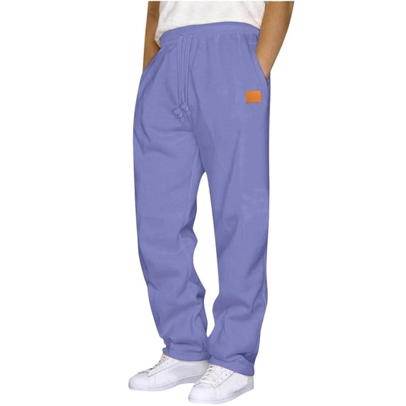 WMTBSRSW Men's Fleece Lined Baggy Sweatpants Casual Straight Leg Active Sweat Pants Drawstring Athletic Workout Gym Jogger with Pockets Multicolor Large