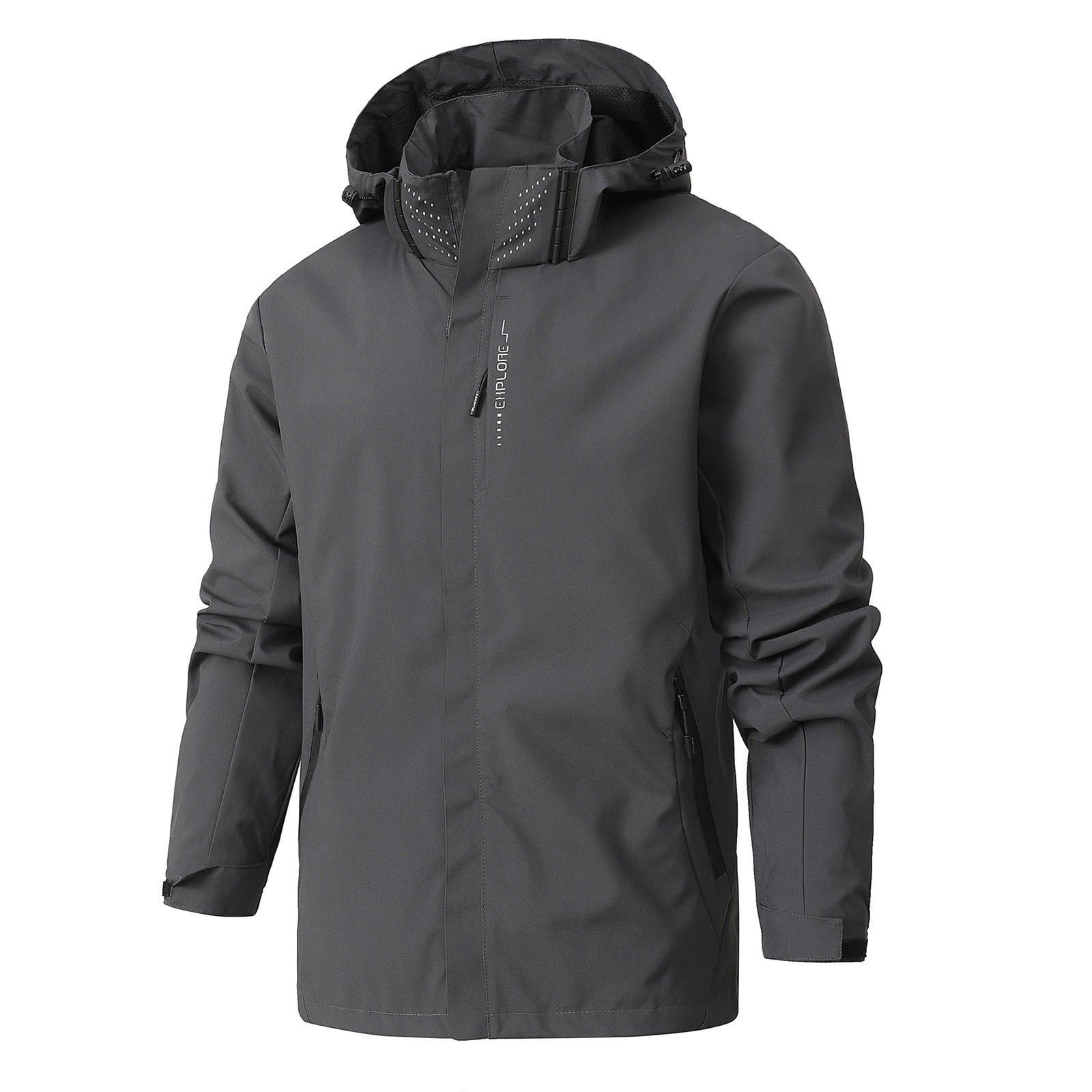 WMTBSRSW Men's Lightweight Waterproof Hooded Rain Jacket Outdoor